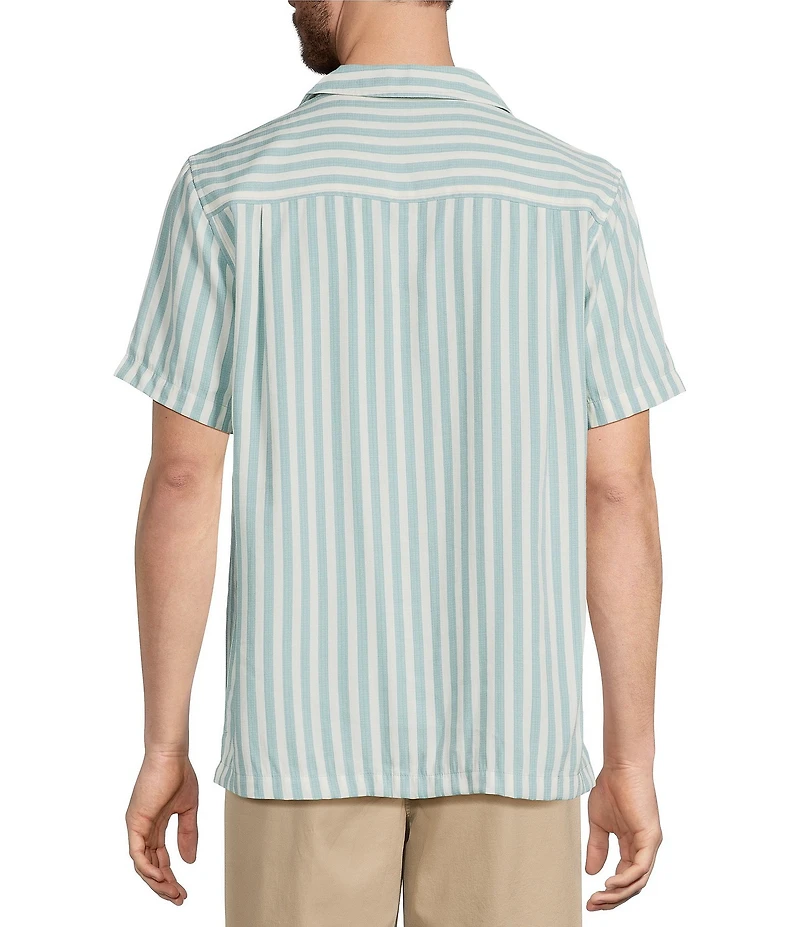 L.L.Bean Sunwashed Summer Stripe Short Sleeve Woven Shirt