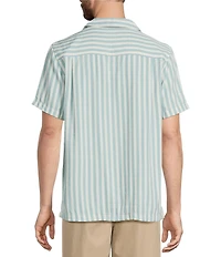 L.L.Bean Sunwashed Summer Stripe Short Sleeve Woven Shirt