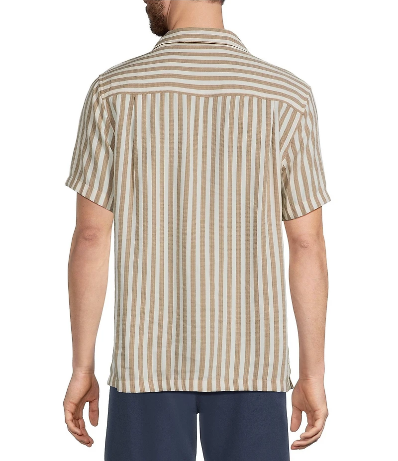 L.L.Bean Sunwashed Summer Stripe Short Sleeve Woven Shirt