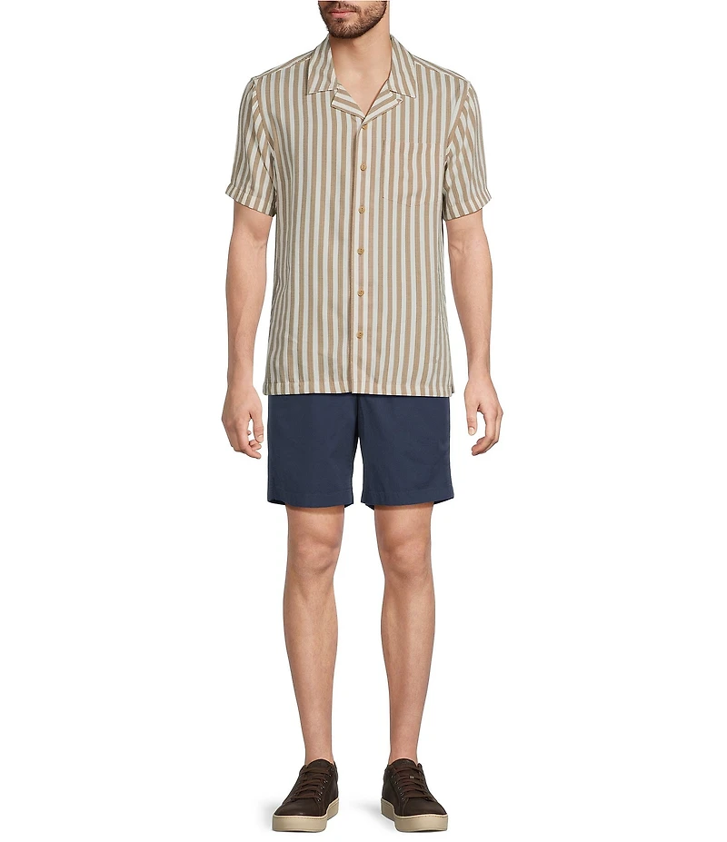 L.L.Bean Sunwashed Summer Stripe Short Sleeve Woven Shirt