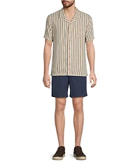 L.L.Bean Sunwashed Summer Stripe Short Sleeve Woven Shirt