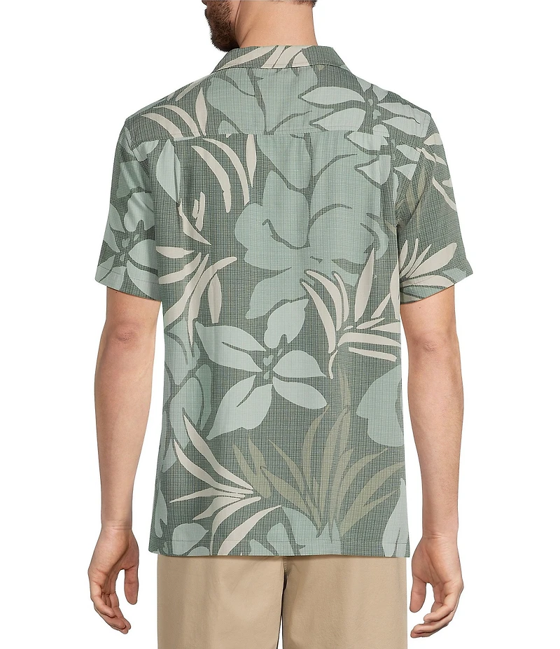 L.L.Bean Sunwashed Summer Tropical Print Short Sleeve Woven Camp Shirt