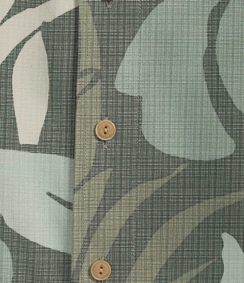 L.L.Bean Sunwashed Summer Tropical Print Short Sleeve Woven Camp Shirt