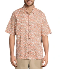 L.L.Bean Tropics Allover Print Short Sleeve Woven Shirt
