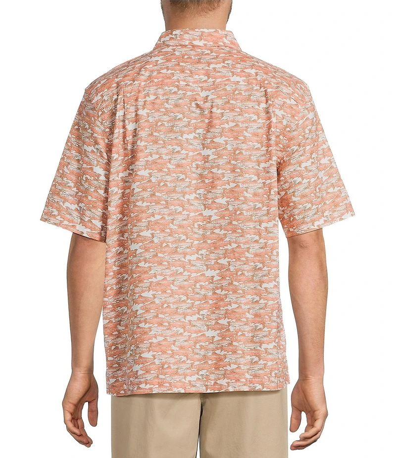 L.L.Bean Tropics Allover Print Short Sleeve Woven Shirt