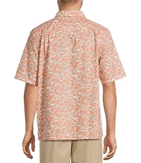 L.L.Bean Tropics Allover Print Short Sleeve Woven Shirt