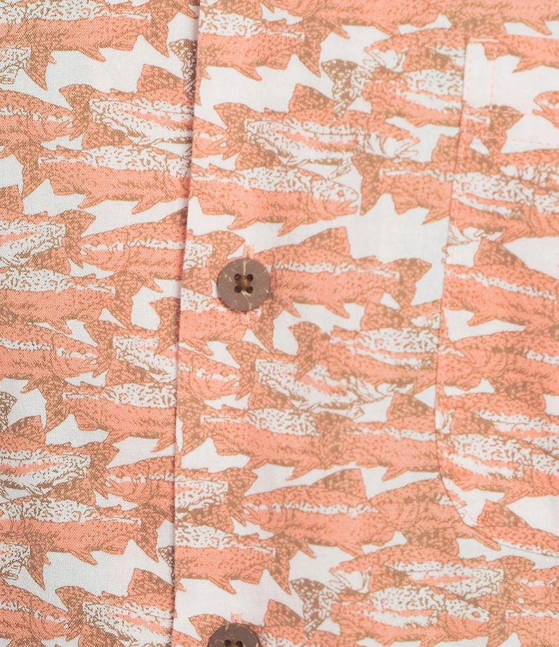 L.L.Bean Tropics Allover Print Short Sleeve Woven Shirt