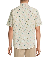 L.L.Bean Tropicwear Printed Short Sleeve Woven Shirt