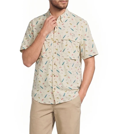 L.L.Bean Tropicwear Printed Short Sleeve Woven Shirt