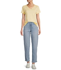 L.L.Bean Pima Cotton V-Neck Short Sleeve Tee Shirt