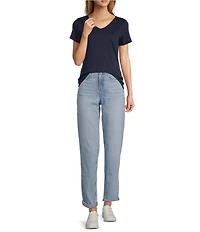 L.L.Bean Pima Cotton V-Neck Short Sleeve Tee Shirt