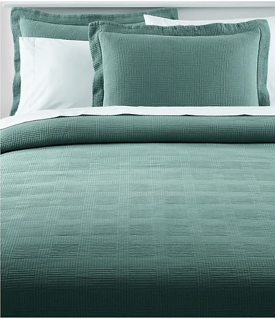 L.L.Bean Vintage Matelasse Block Pattern Cotton Bedspread