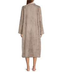 L.L.Bean Wicked Plush Fleece Long Sleeve Stand Collar Zip-Front Long Robe