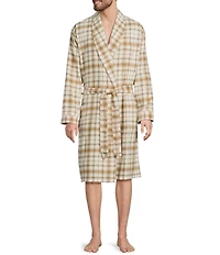 L.L.Bean Window Plaid Flannel Robe