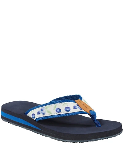 L.L.Bean Women's Classic Maine Isle Blueberry Flip Flops