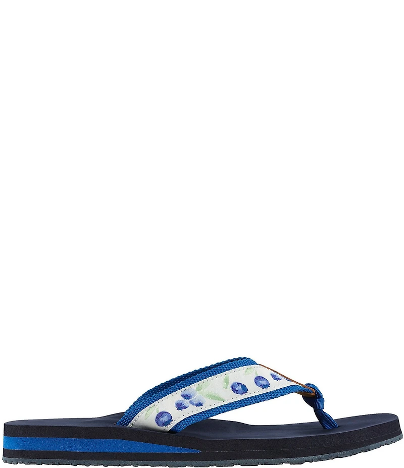 L.L.Bean Women's Classic Maine Isle Blueberry Flip Flops
