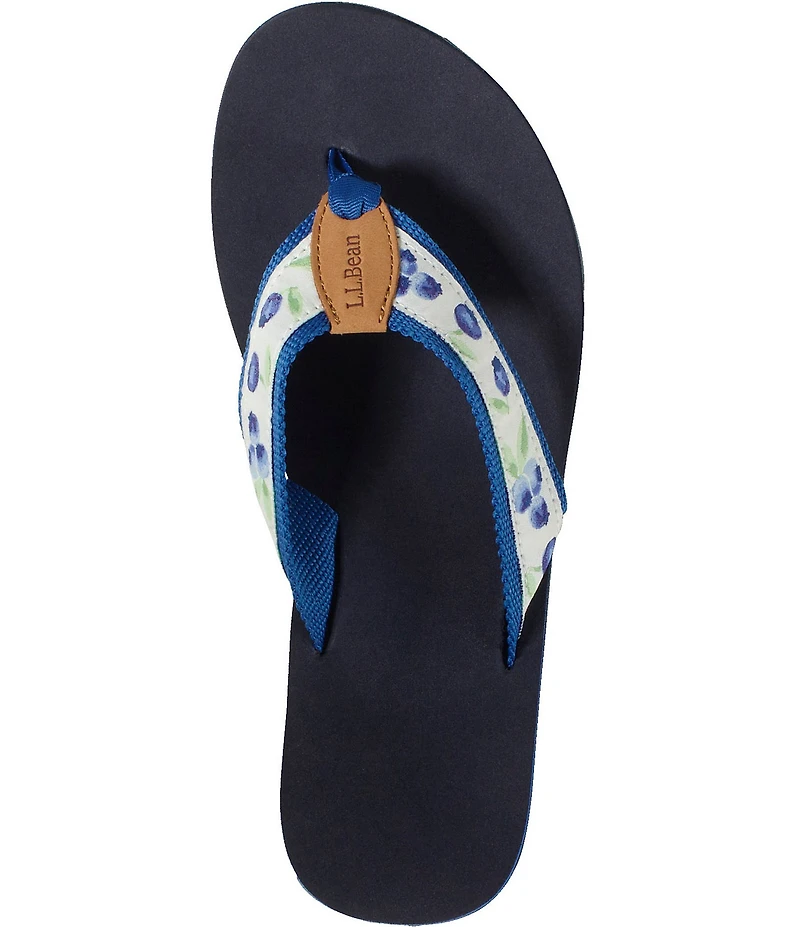 L.L.Bean Women's Classic Maine Isle Blueberry Flip Flops