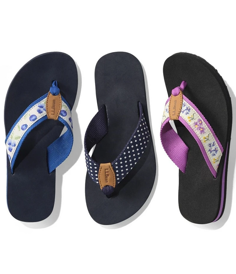 L.L.Bean Women's Classic Maine Isle Blueberry Flip Flops