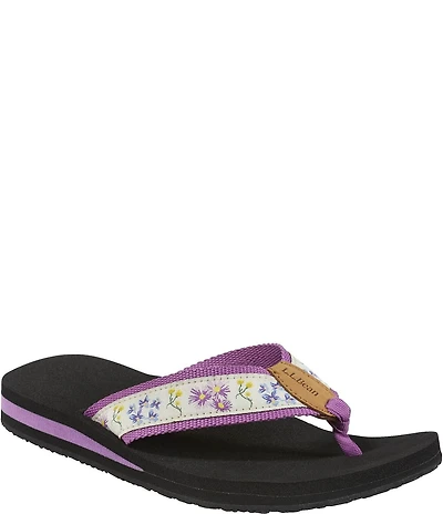 L.L.Bean Women's Classic Maine Isle Floral Flip Flops