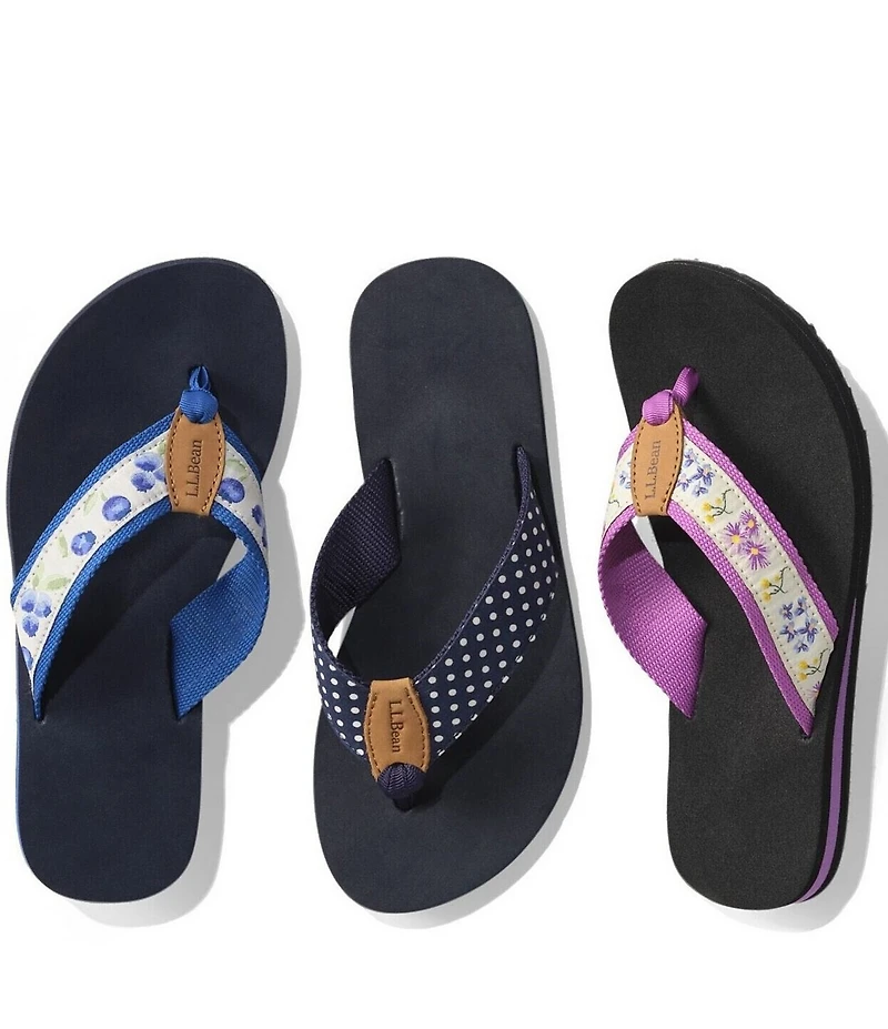 L.L.Bean Women's Classic Maine Isle Floral Flip Flops