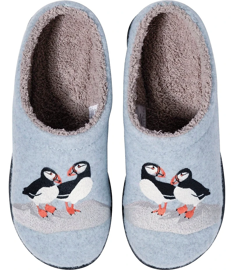 L.L.Bean Women's Daybreak Scuff Motif Puffin Slippers