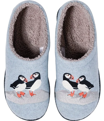 L.L.Bean Women's Daybreak Scuff Motif Puffin Slippers