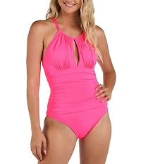 La Blanca Island Goddess High Neck One Piece Swimsuit