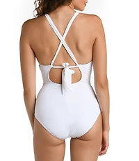 La Blanca Island Goddess High Neck One Piece Swimsuit