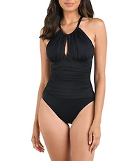 La Blanca Island Goddess High Neck One Piece Swimsuit