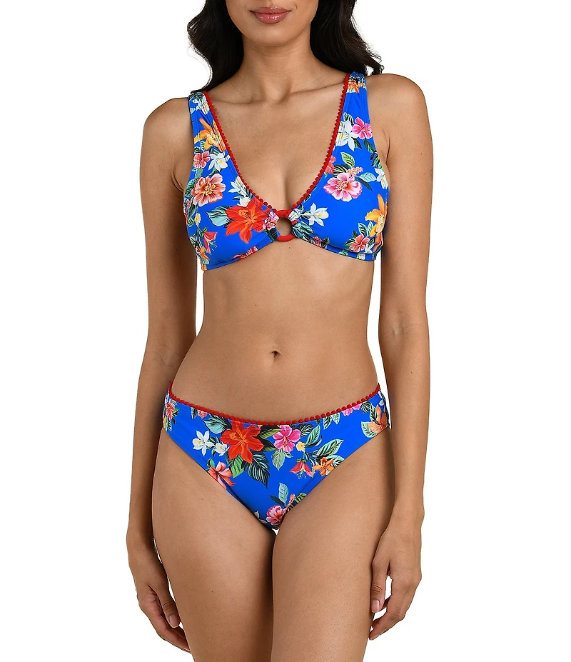 La Blanca Modern Oasis Center Ring V-Neck Triangle Swim Top