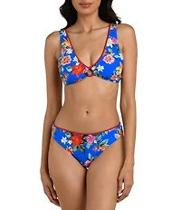 La Blanca Modern Oasis Center Ring V-Neck Triangle Swim Top