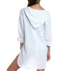 La Blanca Seaside Covers Cotton Gauze Hooded Tunic Swim Cover Up