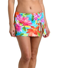 La Blanca Sunset Botanica Side Tie Tunnel Skirted Swim Bottom