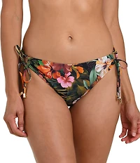 La Blanca Tropical Floral Hideaway Adjustable Tie Side Hipster Swim Bottom