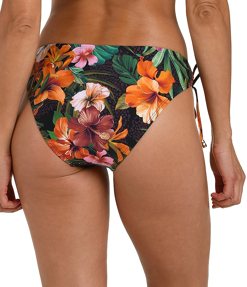 La Blanca Tropical Floral Hideaway Adjustable Tie Side Hipster Swim Bottom