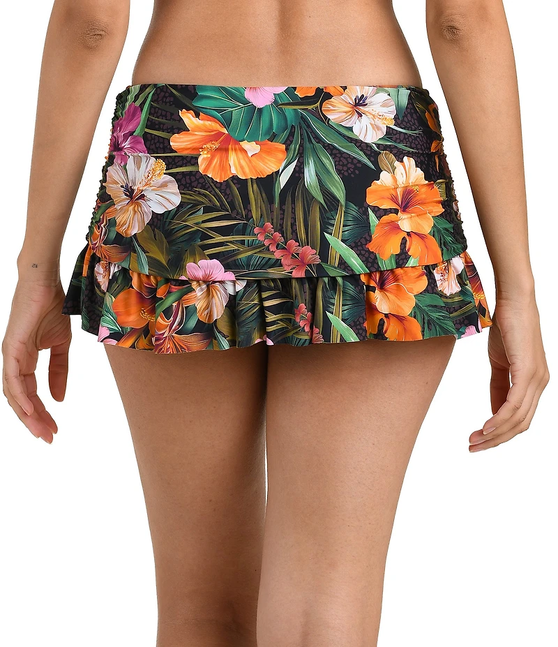 La Blanca Tropical Floral Hideaway Skirted Swim Bottom