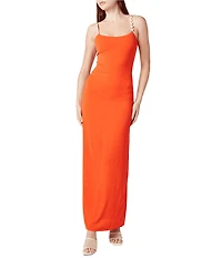La Porte Melrose Crepe Pearl Detail Swim Cover-Up Maxi Dress