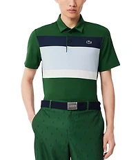 Lacoste Big & Tall Bold Stripe Performance Stretch Short Sleeve Polo Shirt