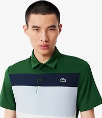Lacoste Big & Tall Bold Stripe Performance Stretch Short Sleeve Polo Shirt