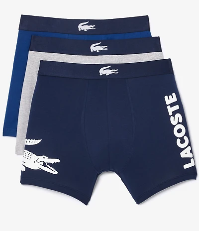 Lacoste Big Croc 5#double; Inseam Boxer Briefs 3-Pack