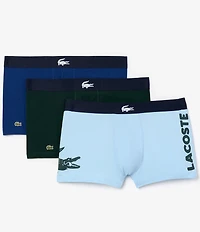 Lacoste Big Croc 5#double; Inseam Boxer Briefs 3-Pack
