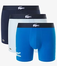 Lacoste Big Croc 5#double; Inseam Boxer Briefs 3-Pack