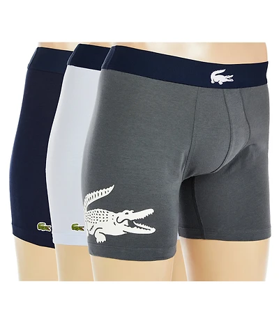 Lacoste Big Croc 5#double; Inseam Boxer Briefs 3-Pack
