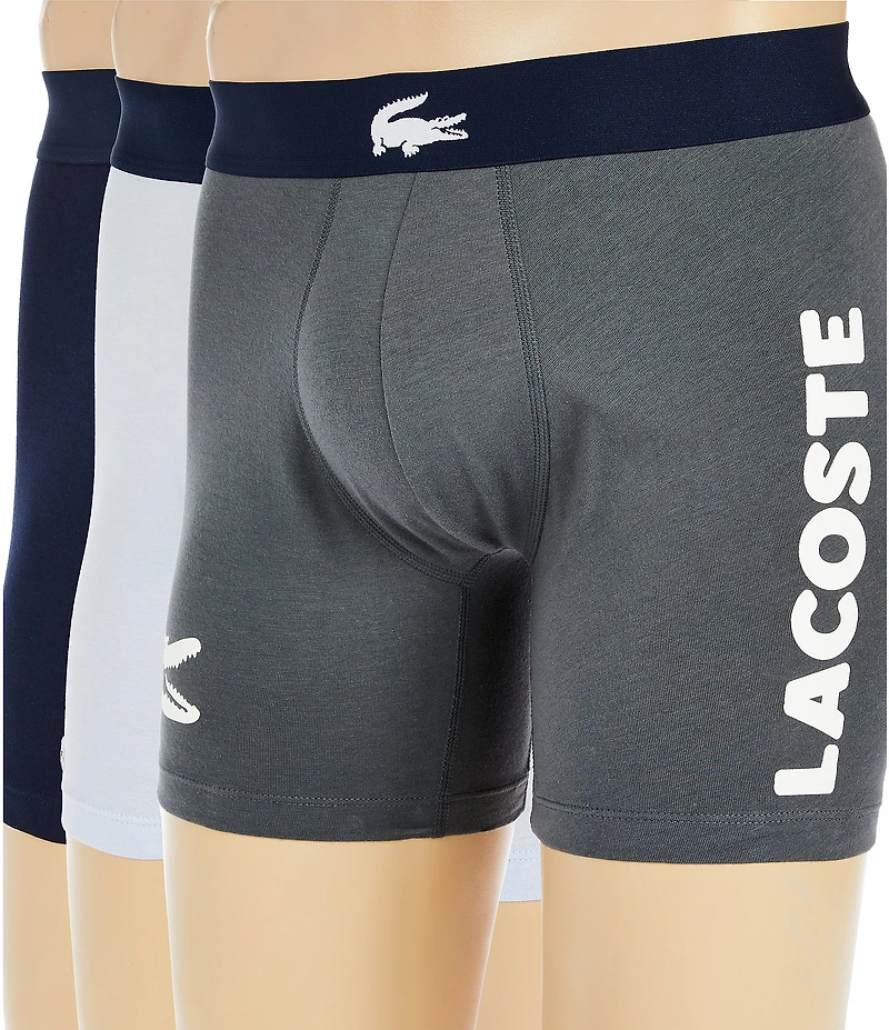 Lacoste Big Croc 5#double; Inseam Boxer Briefs 3-Pack