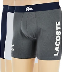 Lacoste Big Croc 5#double; Inseam Boxer Briefs 3-Pack
