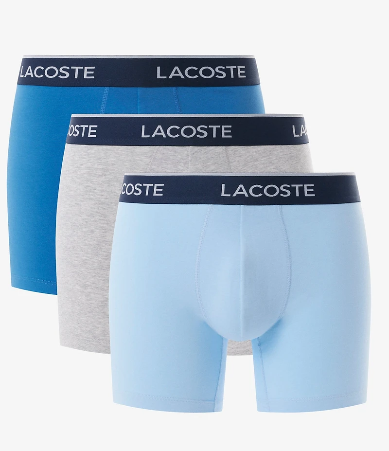 Lacoste Branded Waistband 5#double; Inseam Boxer Briefs 3-Pack