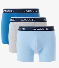 Lacoste Branded Waistband 5#double; Inseam Boxer Briefs 3-Pack
