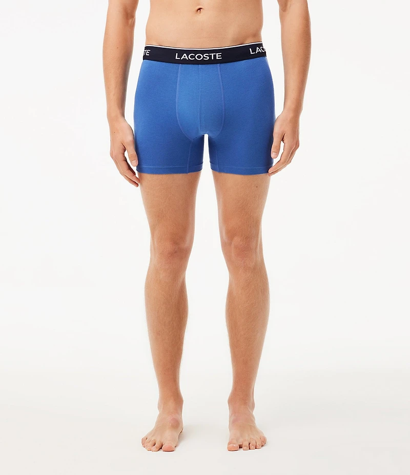 Lacoste Branded Waistband 5#double; Inseam Boxer Briefs 3-Pack