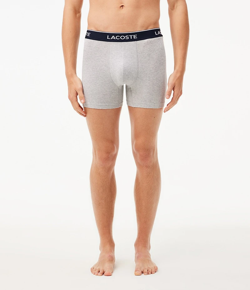 Lacoste Branded Waistband 5#double; Inseam Boxer Briefs 3-Pack