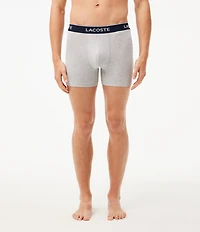 Lacoste Branded Waistband 5#double; Inseam Boxer Briefs 3-Pack